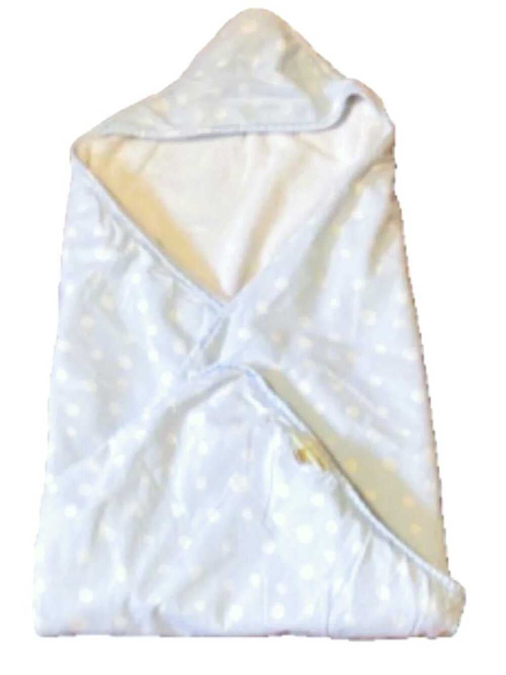 POTTERY BARN KIDS Terry Bath Hoodie Light Blue White Polka Dot 30 x 28 inches